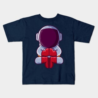 Cute Astronaut Meditation Cartoon Kids T-Shirt